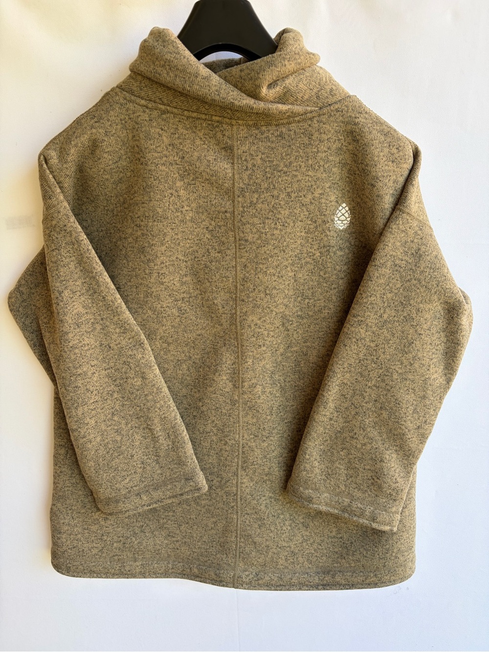 Stio Sweetwater Sweater Fleece Cowl Neck Pullover Forage Green Gray Medium